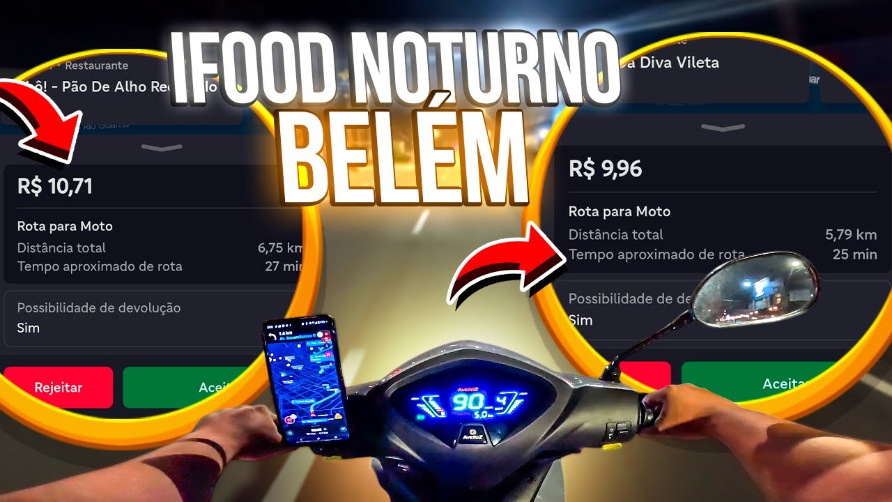Testando IFOOD ENTREGADOR na NOITE em BELÉM! AZ125 ALFA