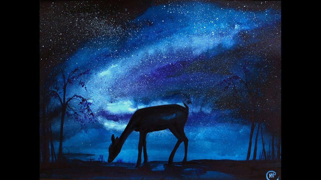 Watercolor Northern Lights REAL TIME Painting Demonstration