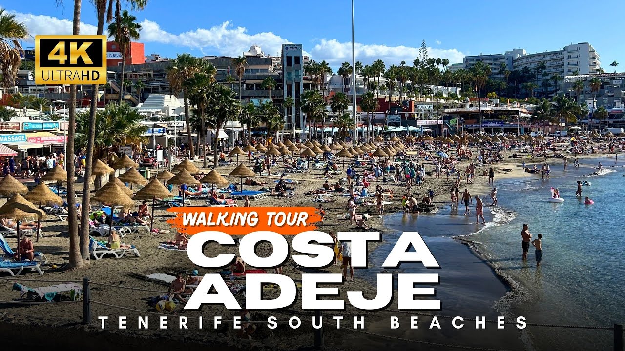 Walking Along Costa Adeje 🇮🇨 Puerto Colón to Playa La Pinta Beach Walk | 4K