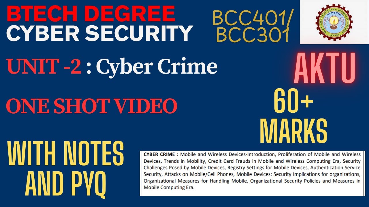 Unit 2 – Cybercrime in Mobile & Wireless Devices | AKTU Cyber Security | One Shot + Notes + PYQs