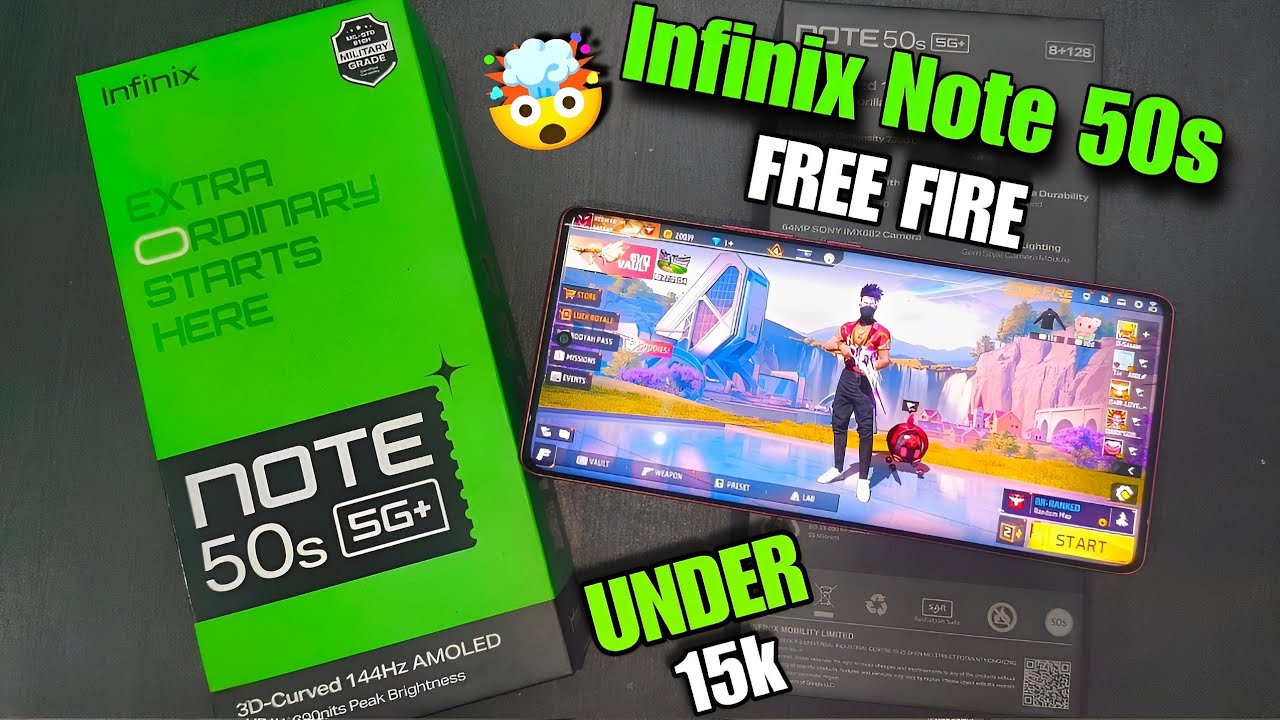 Infinix Note 50s 5g+ Unboxing + free fire gameplay 🔥|| 90 fps Gaming in 15000 ❓ || Red War