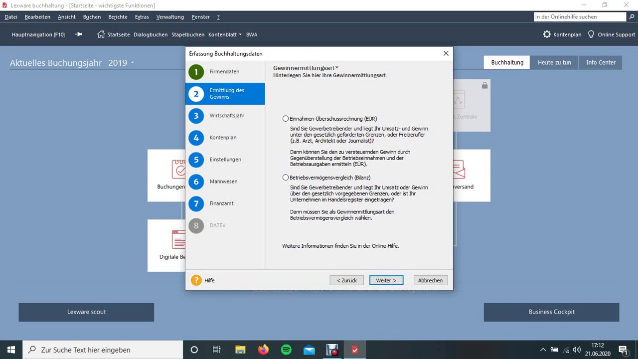 Anlegen einer neuen Firma in Lexware Buchhaltung