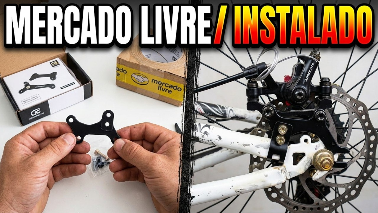 UNBOXING Suporte Adaptador Freio A Disco Traseiro Bike MERCADO LIVRE