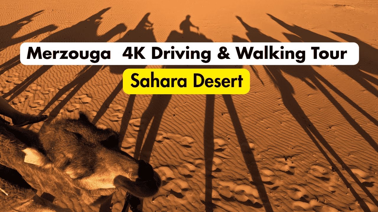 【Sahara Desert Merzouga Walking Tour 4K HDR】| Explore Morocco’s Erg Chebbi dunes & Camel riding