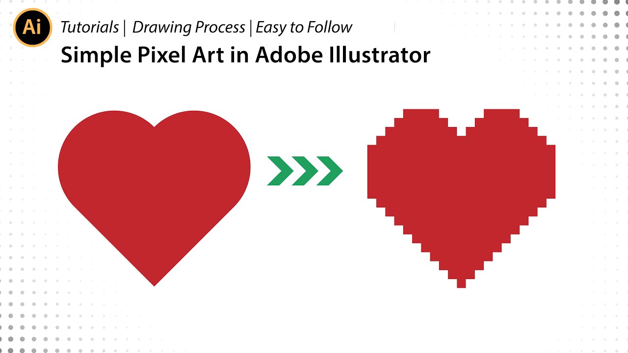 Create Love Icon Pixel Art Style in Adobe Illustrator