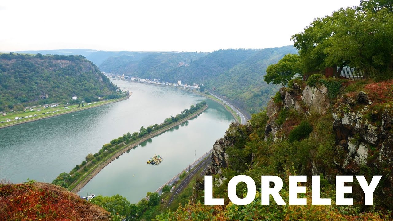 LORELEY BLICK - sch&ouml;ner Aussichtspunkt - Loreley Statue  am Rhein - LORELEY FELSEN