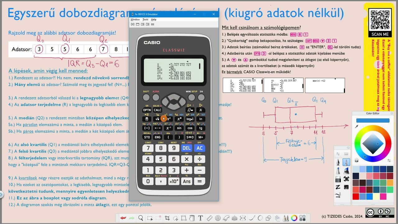 Boxplot generálás számológéppel a CASIO ClassPad oldalán | Boxplot 2. rész | Érettségi ✔️