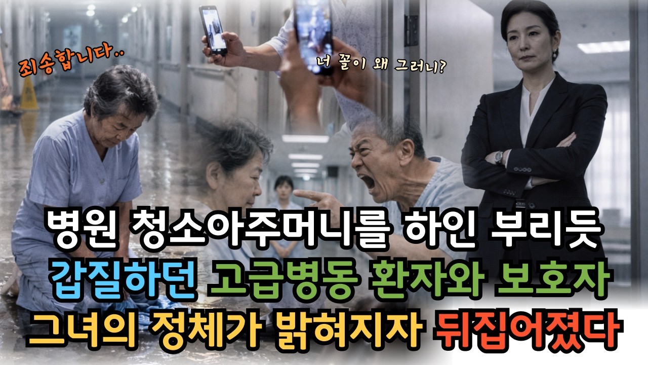 병원 청소아주머니를 하인 취급하며 갑질하던 고급병동 환자와 보호자.. 그녀의 정체가 밝혀지자 뒤집어진 이유 [감동사연 23화]