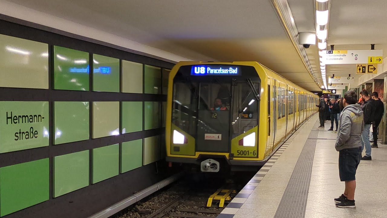 U-Bahn Berlin|Mitfahrt im H95 auf der U8 von Hermannstraße bis Paracelsus-Bad