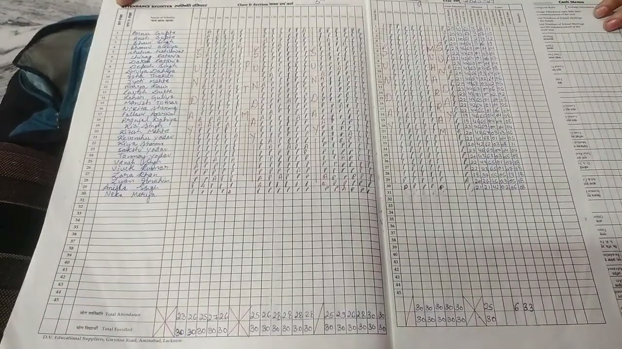 B.Ed Attendance Register ( 4th semester)#collegesemester #lucknowuniversity #bed