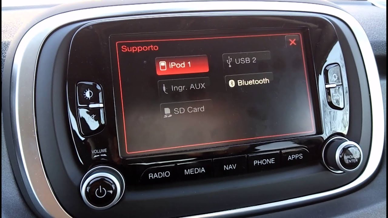 FIAT 500X semplice descrizione menu infotainment