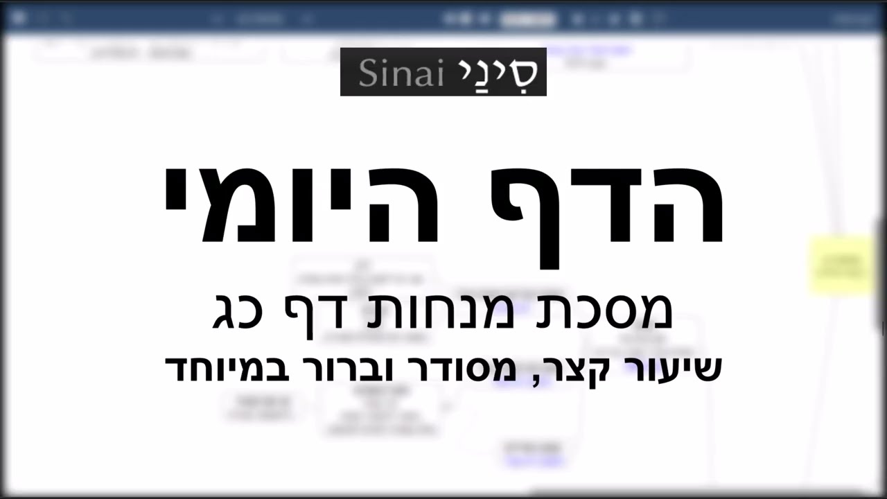 הדף היומי של אתר סיני - מנחות דף כג - שיעור קצר וברור במיוחד מאת אורי בריליאנט