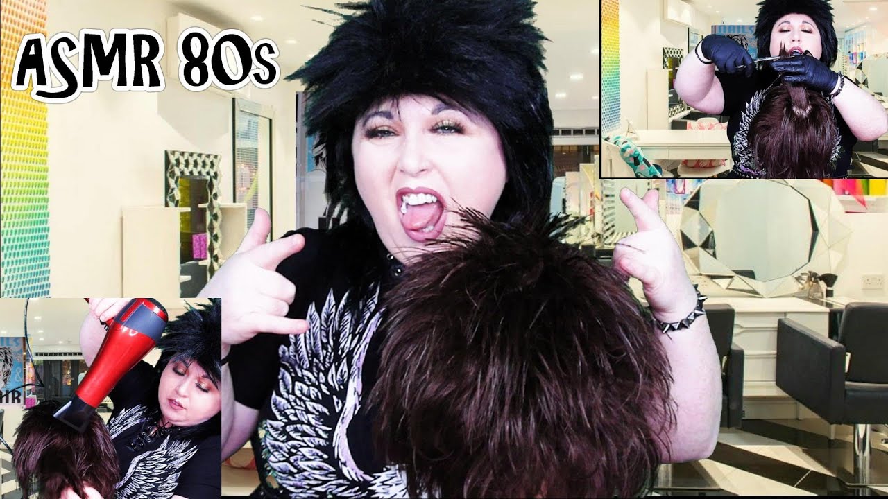 ASMR 80's Hair Salon Roleplay (Hair Wash, Haircut, Blow Dry, Hair Dryer, Style, Gum Chewing, Gloves)