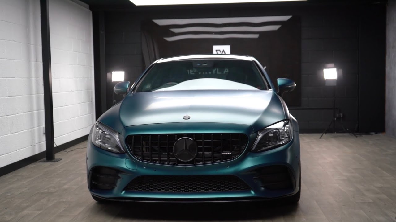 Mercedes C43 AMG Full Wrap In Teckwrap Satin Metallic Jewel Green