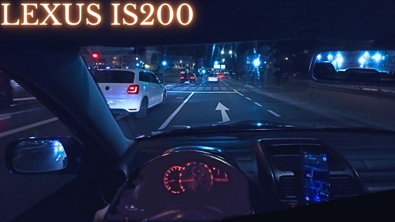 Lexus IS200 POV Night Drive 4K [Pure exhaust sound]