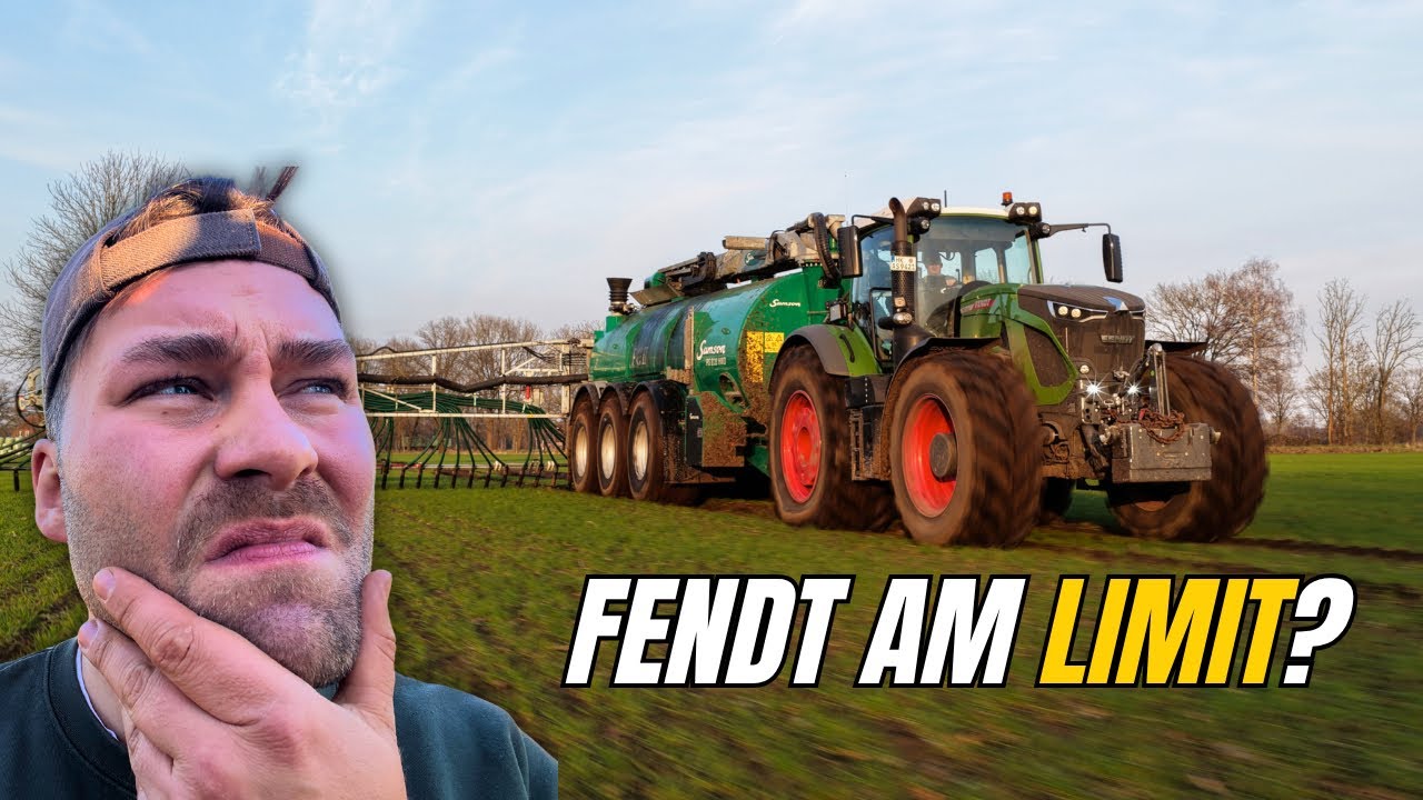 Doch noch zu Nass zum G&uuml;lle fahren? Fendt 942 mit Samson Tridem 