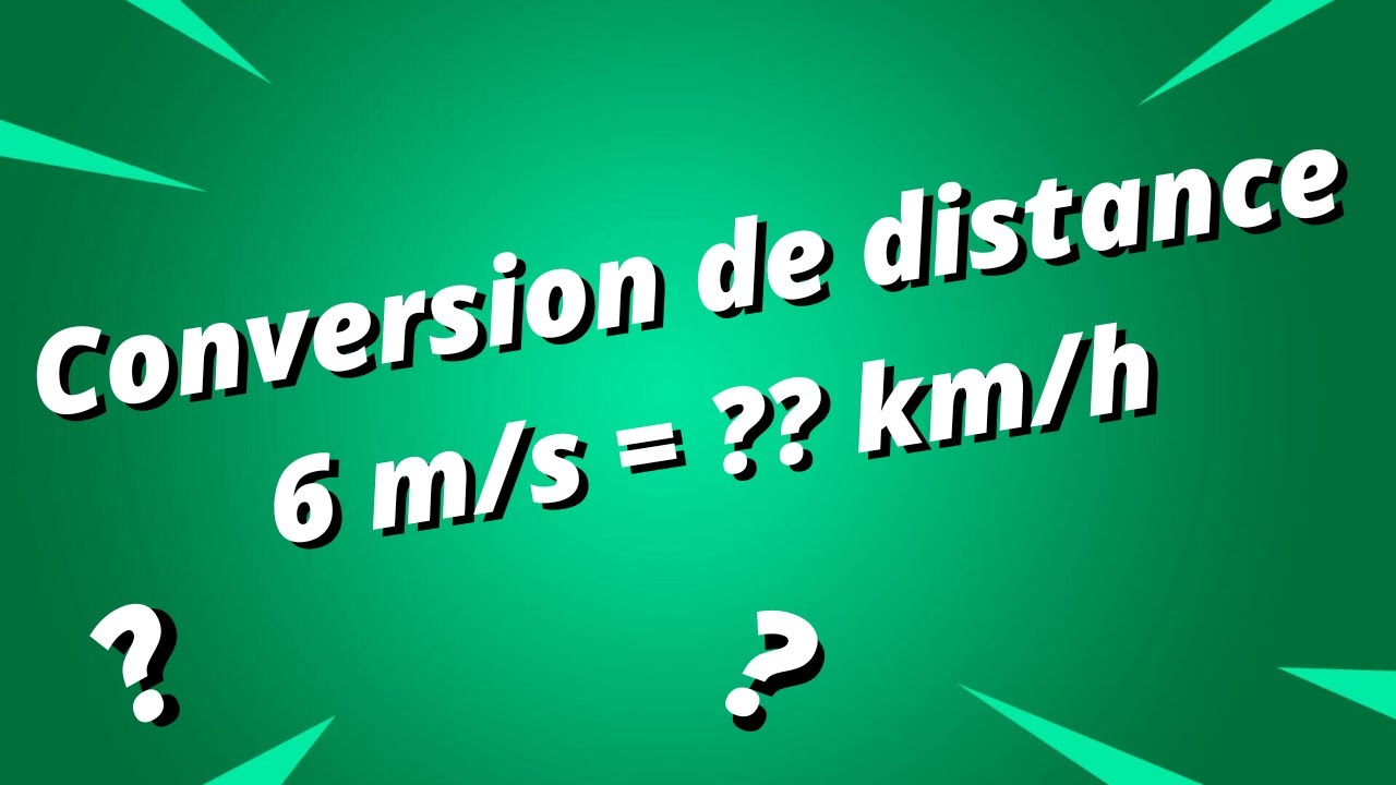 Comment convertir des vitesses (m/s, km/h etc...) - exercice corrigé