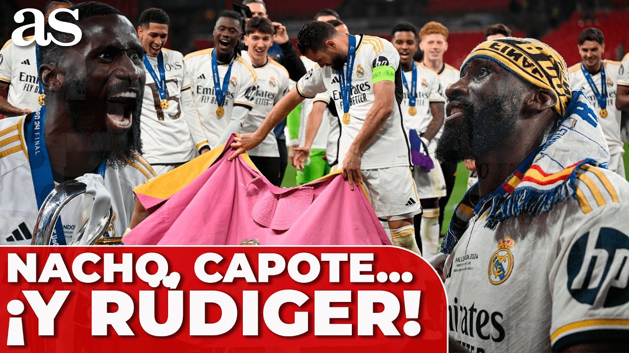 NACHO se saca el CAPOTE y RUDIGER se VUELVE LOCO: Fiesta del REAL MADRID en WEMBLEY