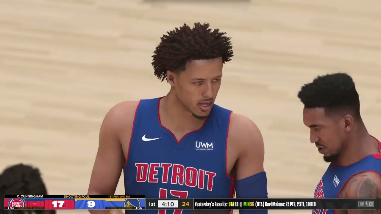 Cade Cunningham vs Steph Curry 1st half Warriors vs Pistons