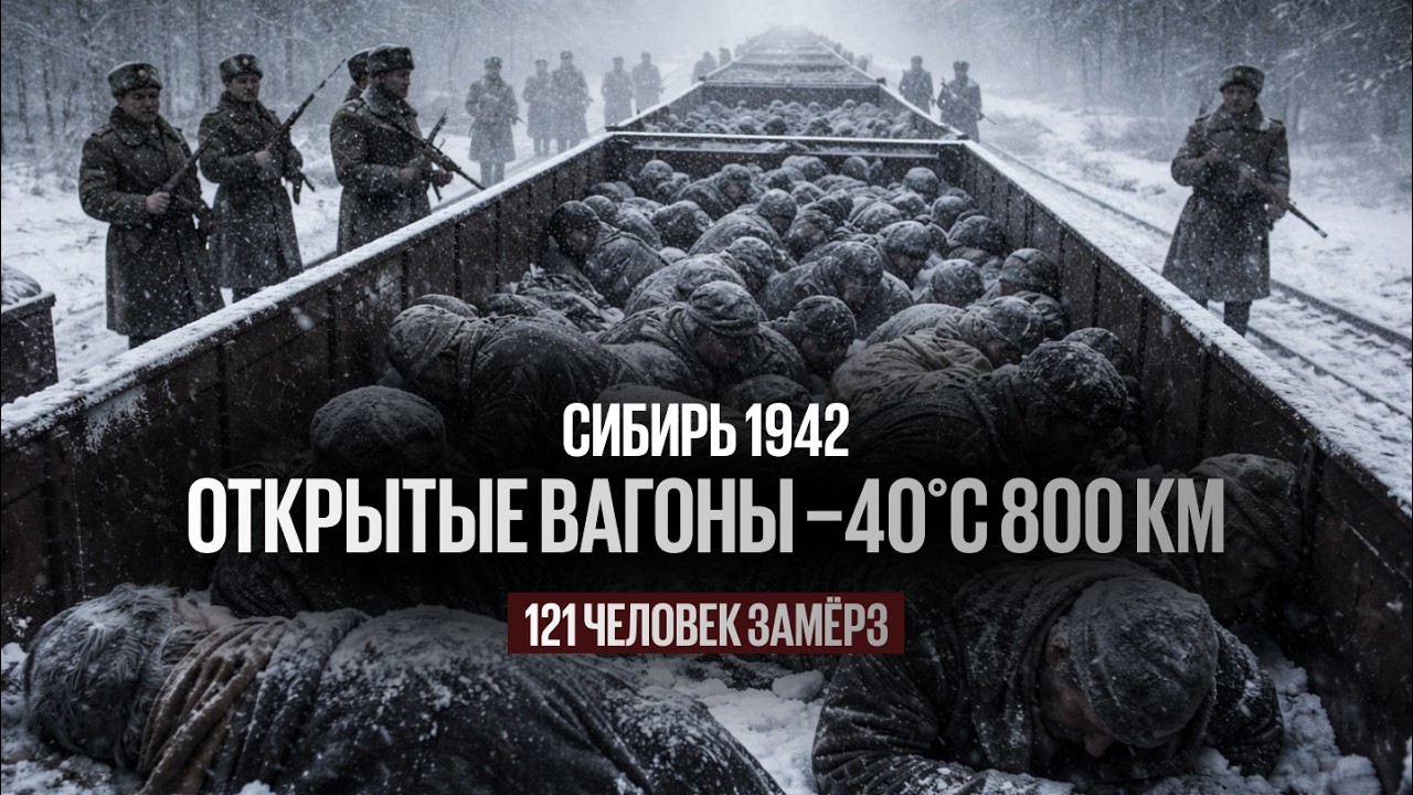 ЭТАПИРОВАНИЕ ЗИМОЙ 1942 ОТКРЫТЫЕ ВАГОНЫ, −40°C, 800 КМ