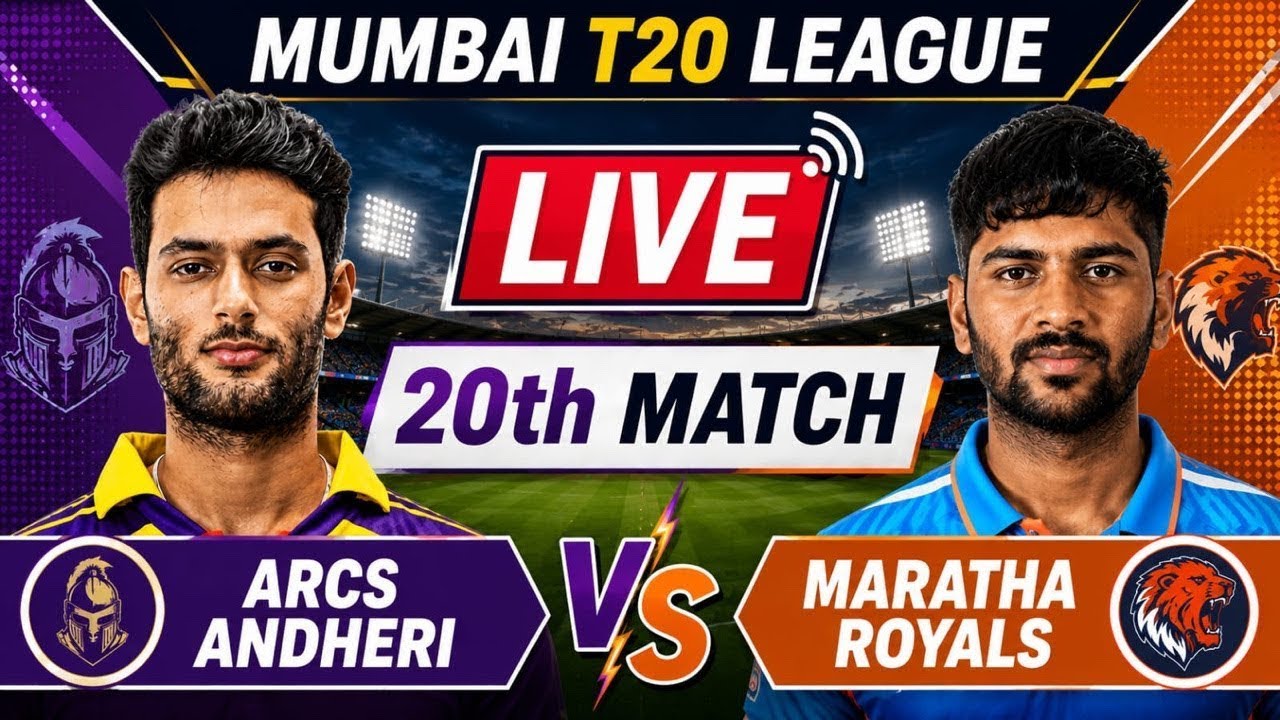 ARCS ANDHERI vs MSC MARATHA ROYALS LIVE 🔴 | Mumbai T20 League Match 20