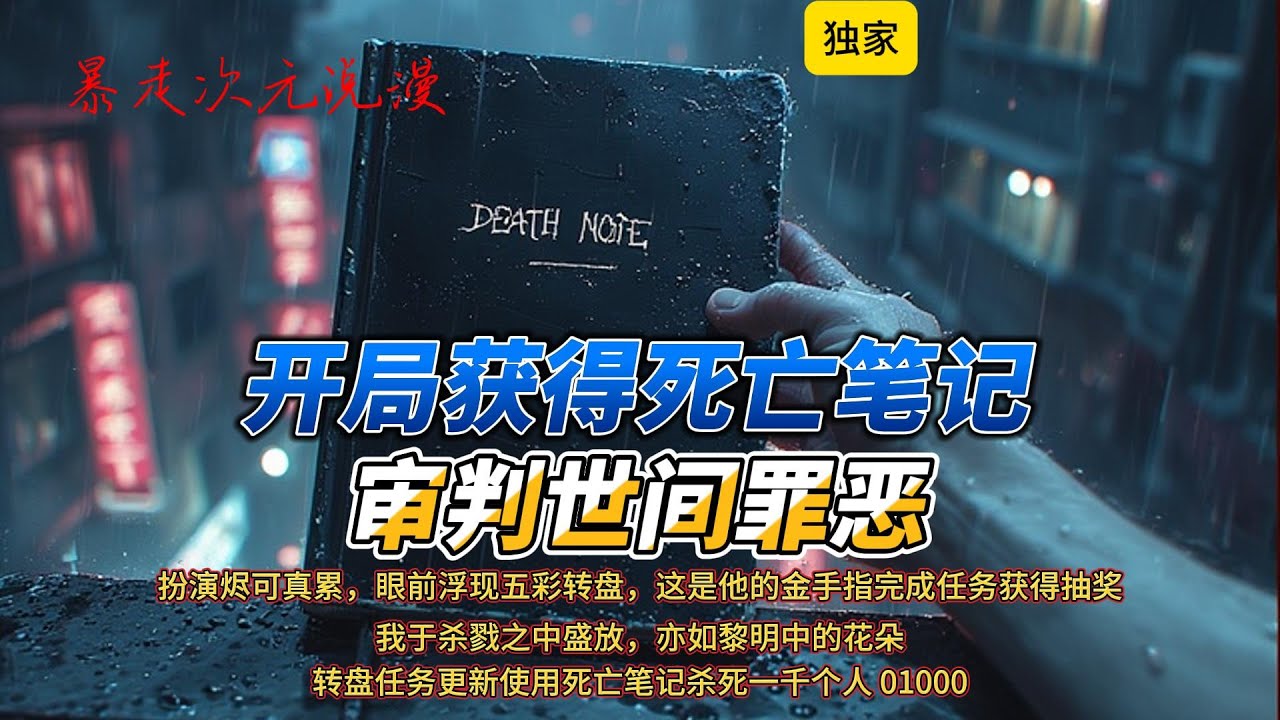 🔥《开局获得死亡笔记，审判世间罪恶》1 | 陈越意外获得抽奖轮盘，可以抽取角色能力和道具。平凡的世界，将绽放别样的风采。