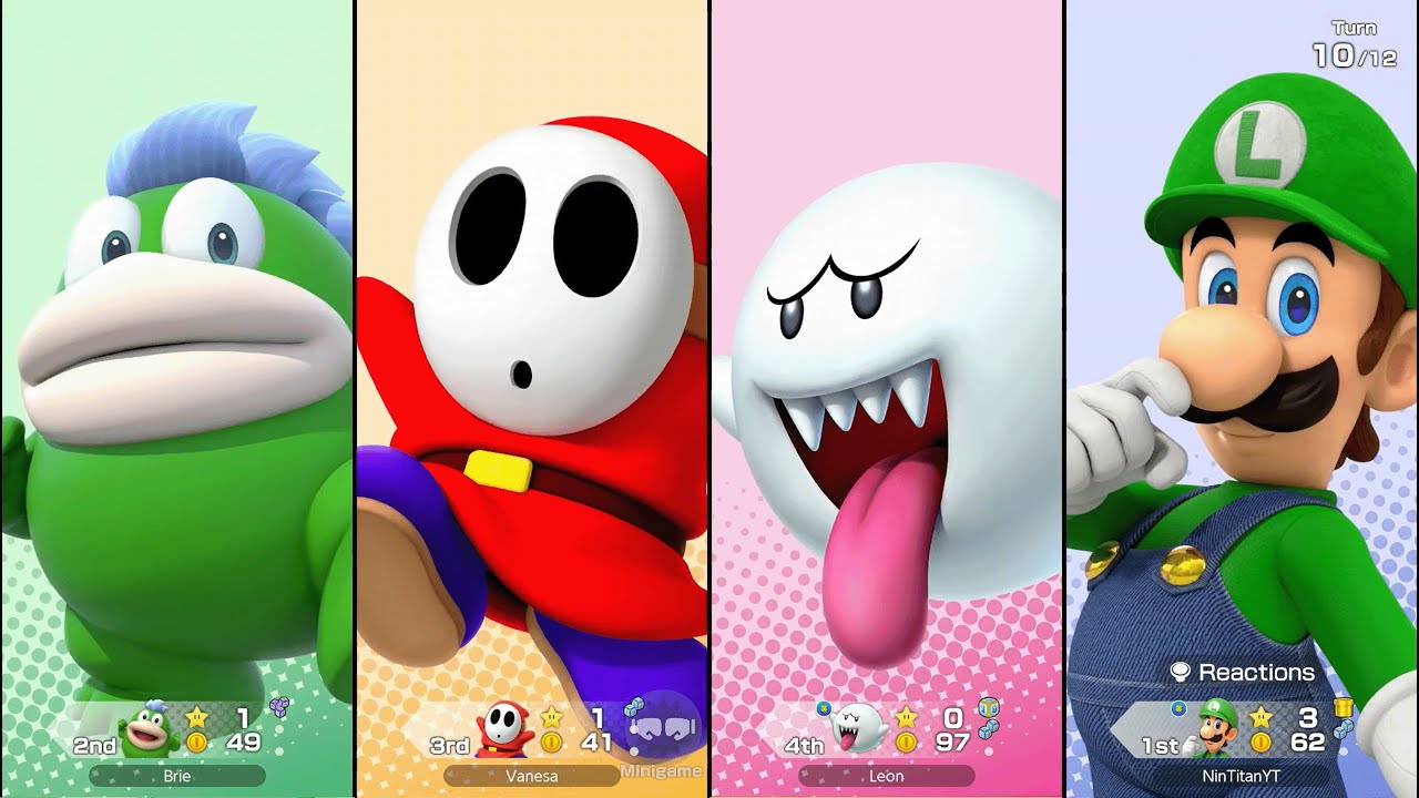 Super Mario Party Jamboree - Luigi vs Boo vs Shy Guy vs Spike - Mega Wiggler's Tree Party
