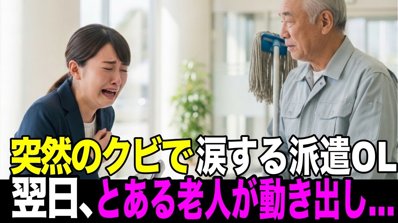 「クビみたいです...」号泣する派遣OL。翌日、片隅で見ていた老人が口を開き...