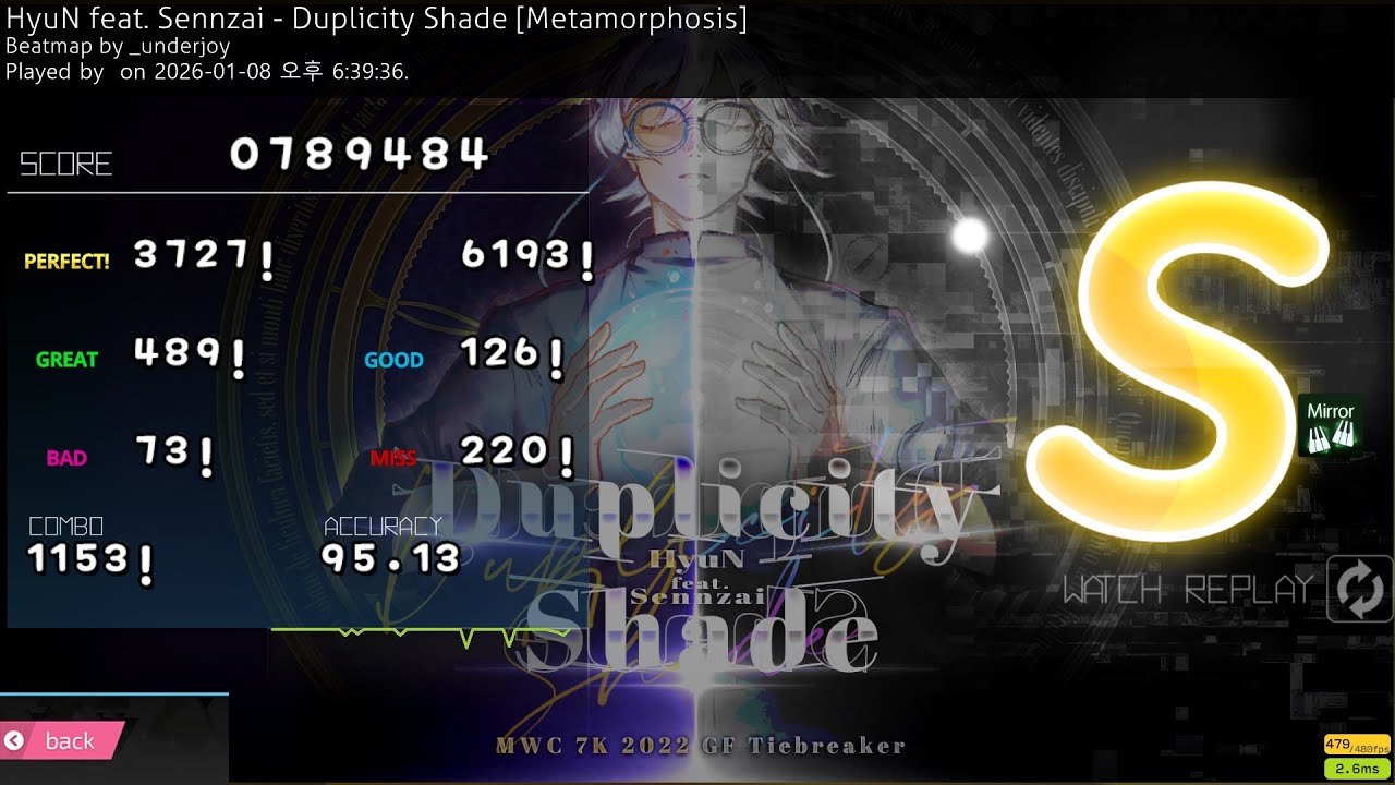 [ osu!mania ] HyuN feat. Sennzai - Duplicity Shade [[7K] Metamorphosis] 95.13%