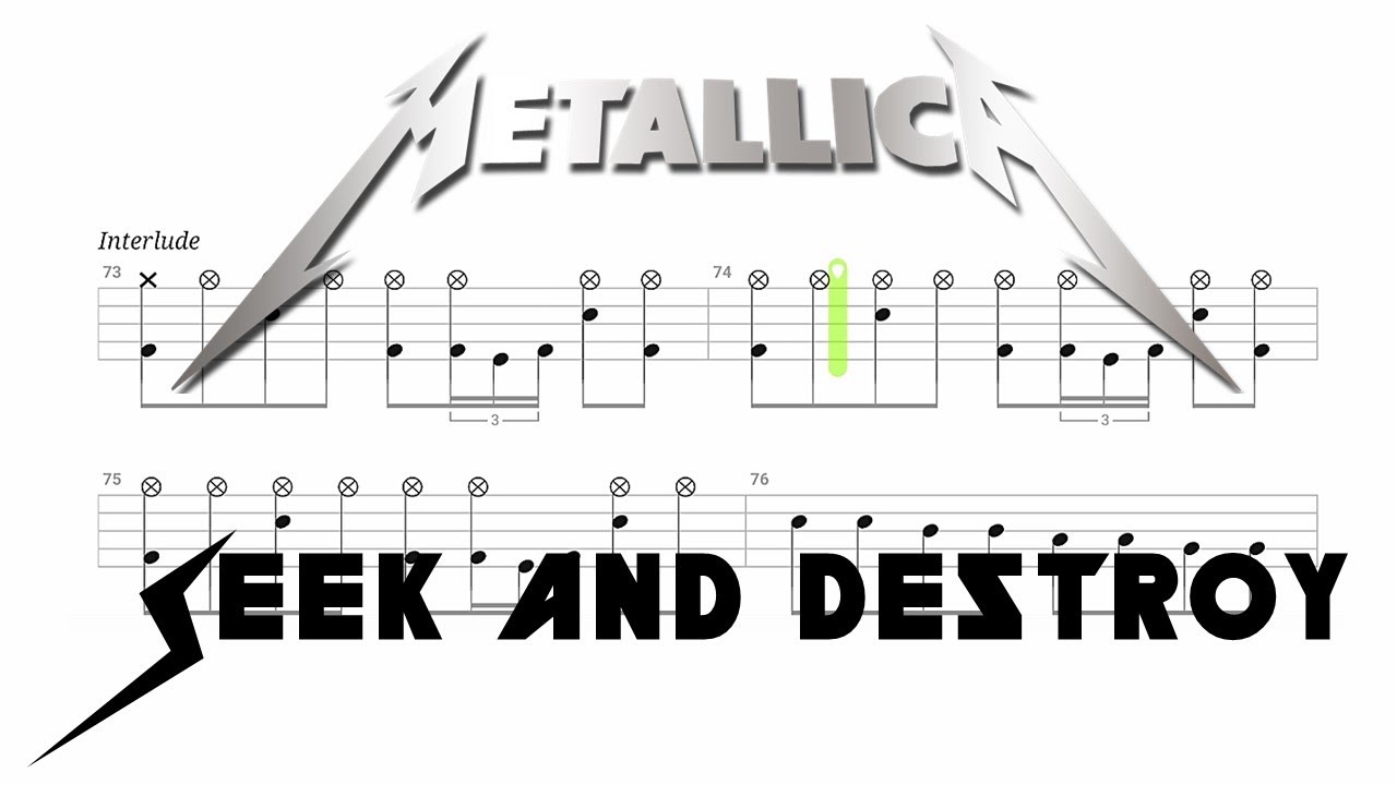 Metallica - Seek and Destroy (🔴 Drum Notation | Tutorial) @chamisdrums Bass tabs on@ChamisBass