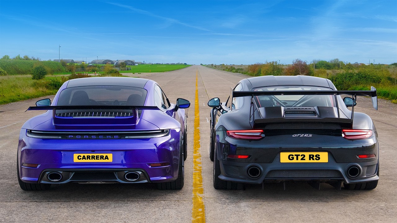 포르쉐 GT2 RS vs 튜닝된 911 카레라 - 드래그 레이스!