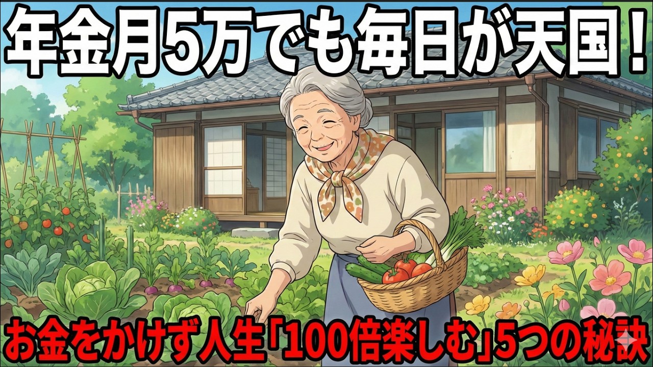 【月5万円生活】年金月5万でも毎日が天国！70代おばあちゃんが教える、お金をかけずに人生を「100倍楽しむ」5つの秘訣。