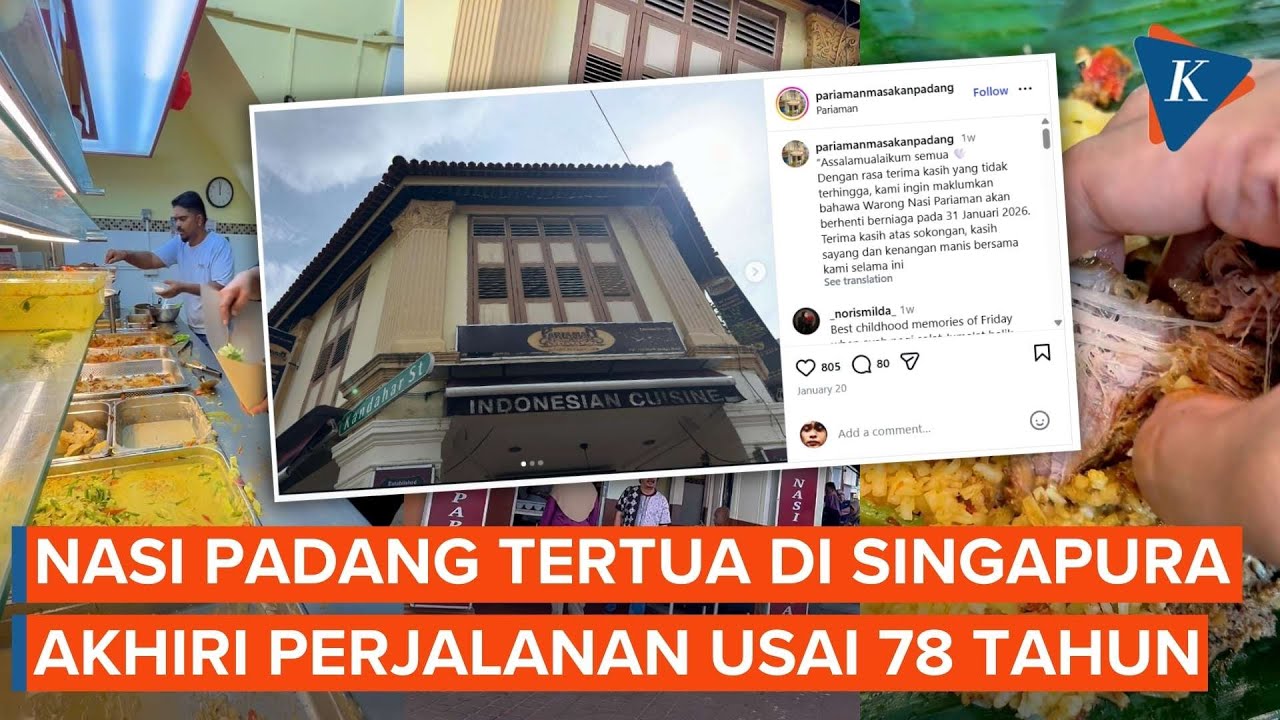 78 Tahun Berdiri, Rumah Makan Padang Tertua di Singapura Tutup Permanen