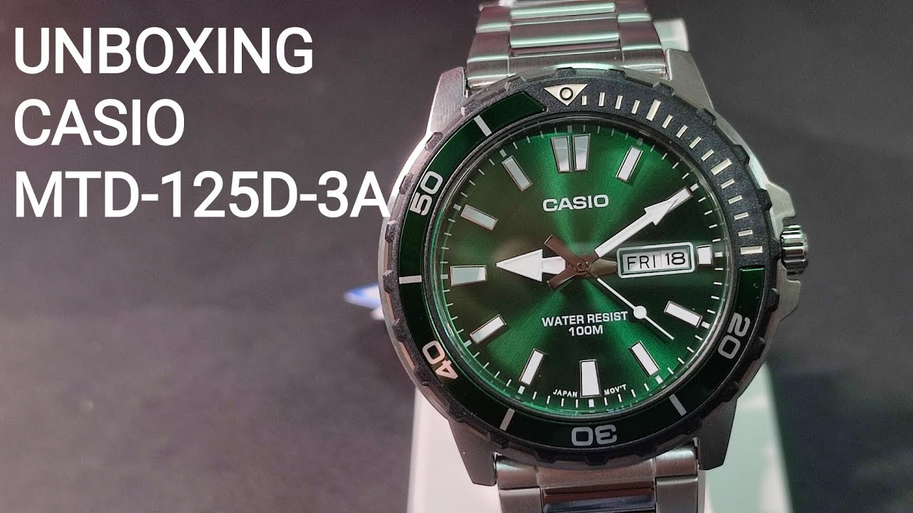 UNBOXING CASIO MTD-125D-3A | Green Dial