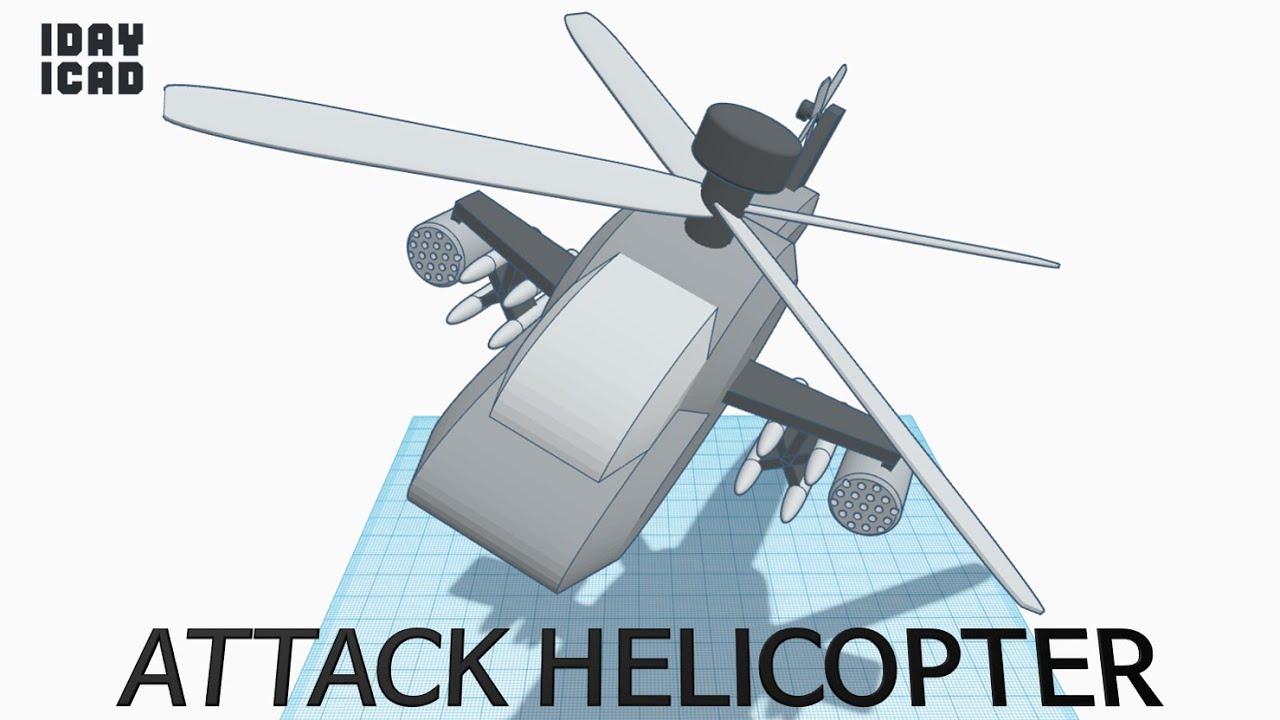 [1DAY_1CAD] ATTACK HELICOPTER (Tinkercad : Know-how / Style / Education)