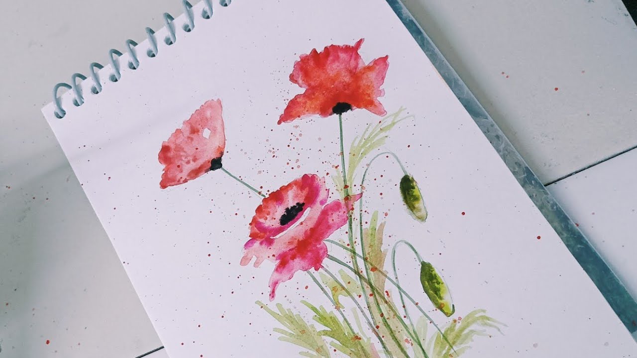 How to colour loose flowers ll water colour flower painting tutorial 