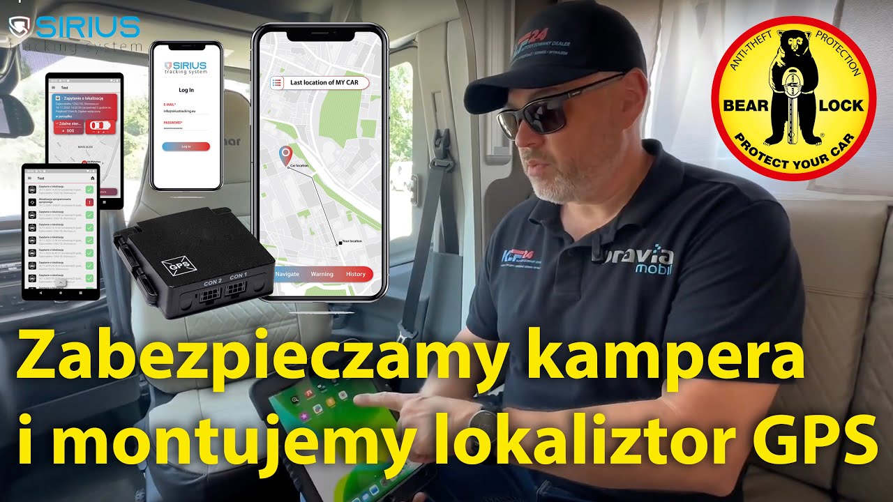Zabezpieczamy kampera przed kradzieżą i montujemy system lokalizacji GPS SIRIUS marki BEARLOCK
