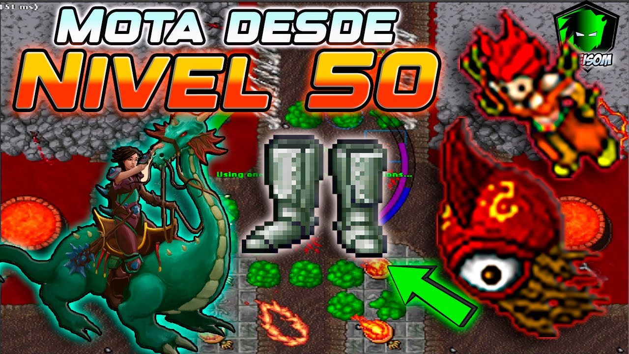 Sube de nivel sin Gastar Dinero hasta 100! | Tibia Hunt Mota fury Ms y Ed 50+ 800 a 1.1kk Exp!
