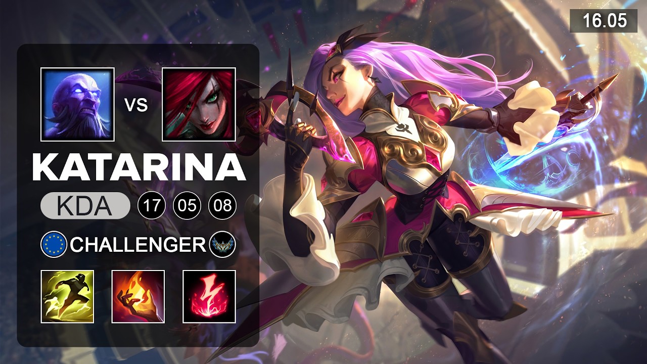 Katarina vs Ryze Mid - EUW Challenger - Patch 16.05 Season 16