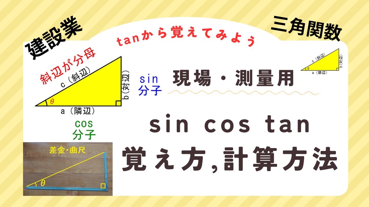 三角関数【sin,cos,tan】の覚え方と計算方法