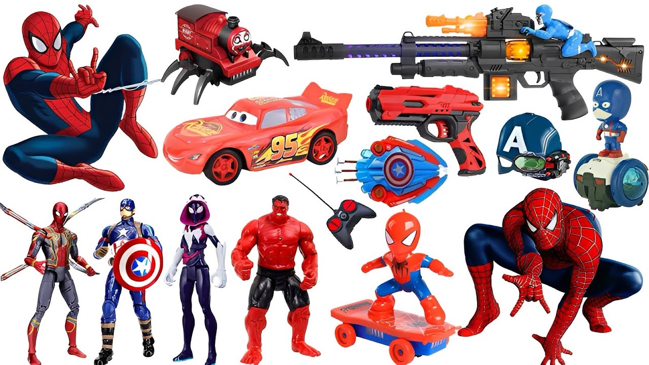 Marvel Spider-Man series unbox,popular Spider-Man action dolls,Spider-Man popular electric toy gun