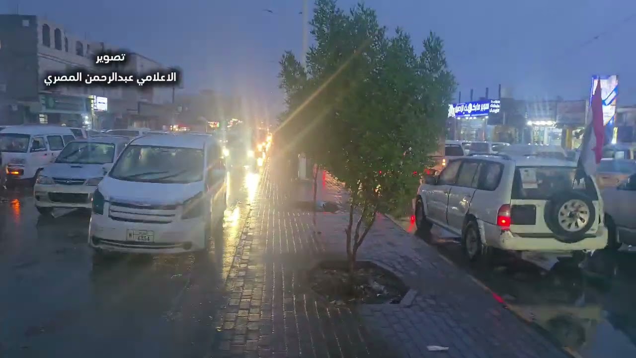 امطار خير و بركة مع أذان المغرب في مدينة مأرب اليمن