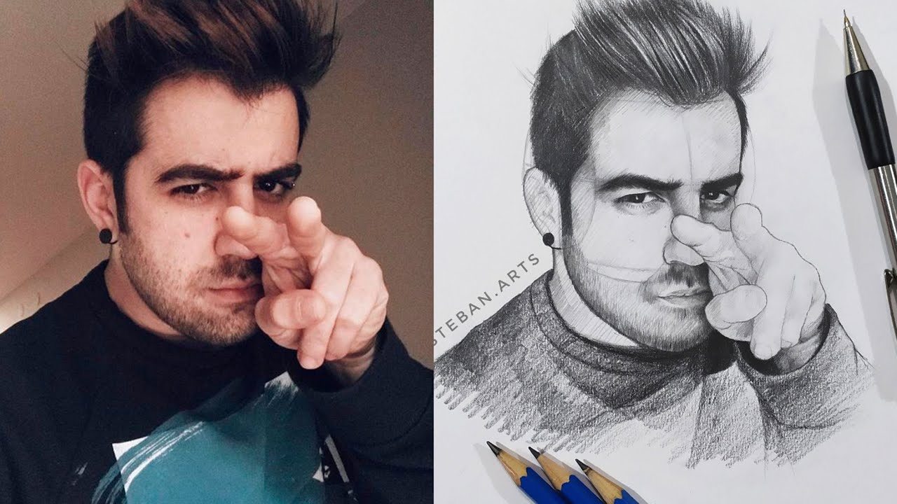 RETRATOS A GRAFITO EN MENOS DE 1 HORA - AuronPlay | Metodo Loomis | Dibujos realistas