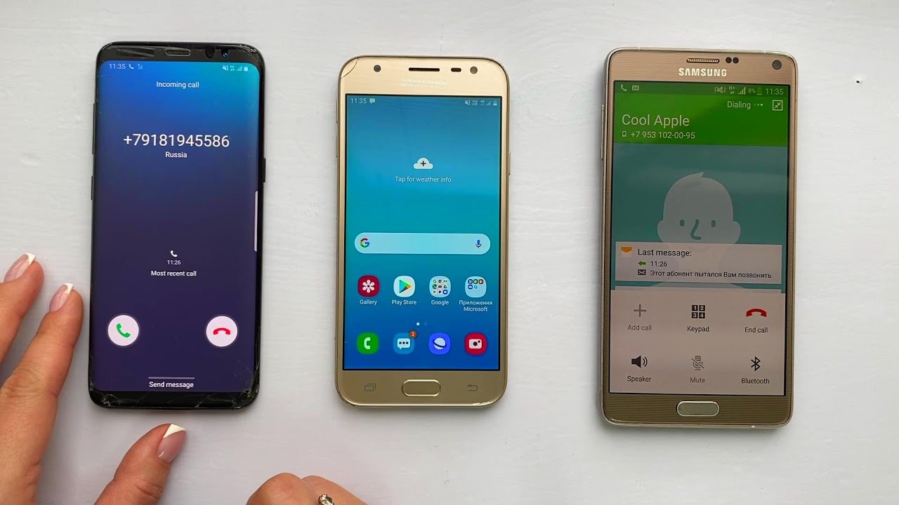 Samsung Galaxy S8 vs Samsung Galaxy J3 vs Samsung Galaxy Note 4/ Incoming & outgoing calls
