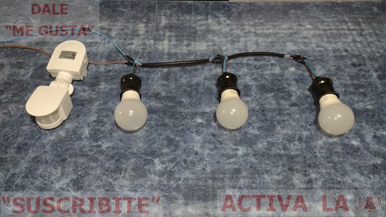 COMO INSTALAR UN SENSOR DE MOVIMIENTO CON TRES LAMPARAS