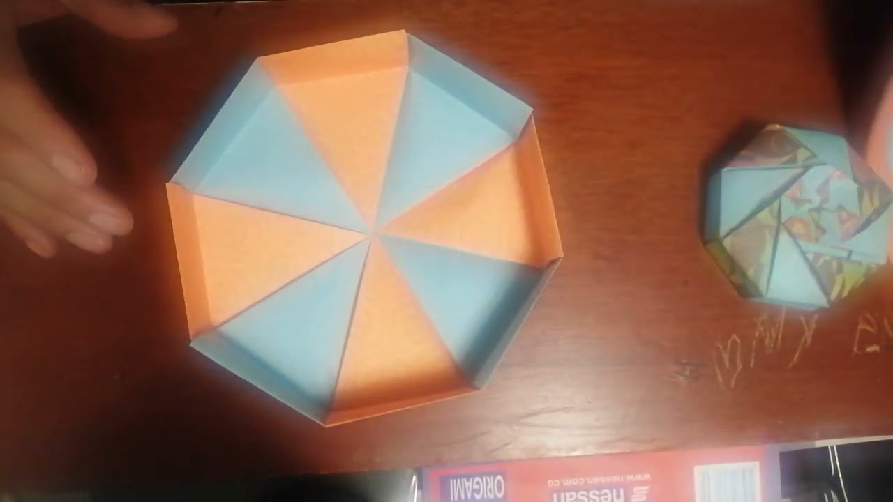 caja octogonal origami - caja regalo-