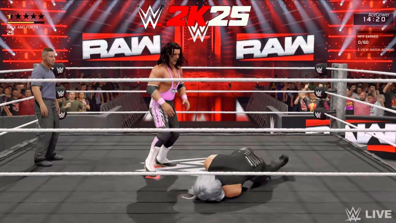 WWE 2k25 PS5 Ironman Match Bret Hart vs Uncle Howdy 4K