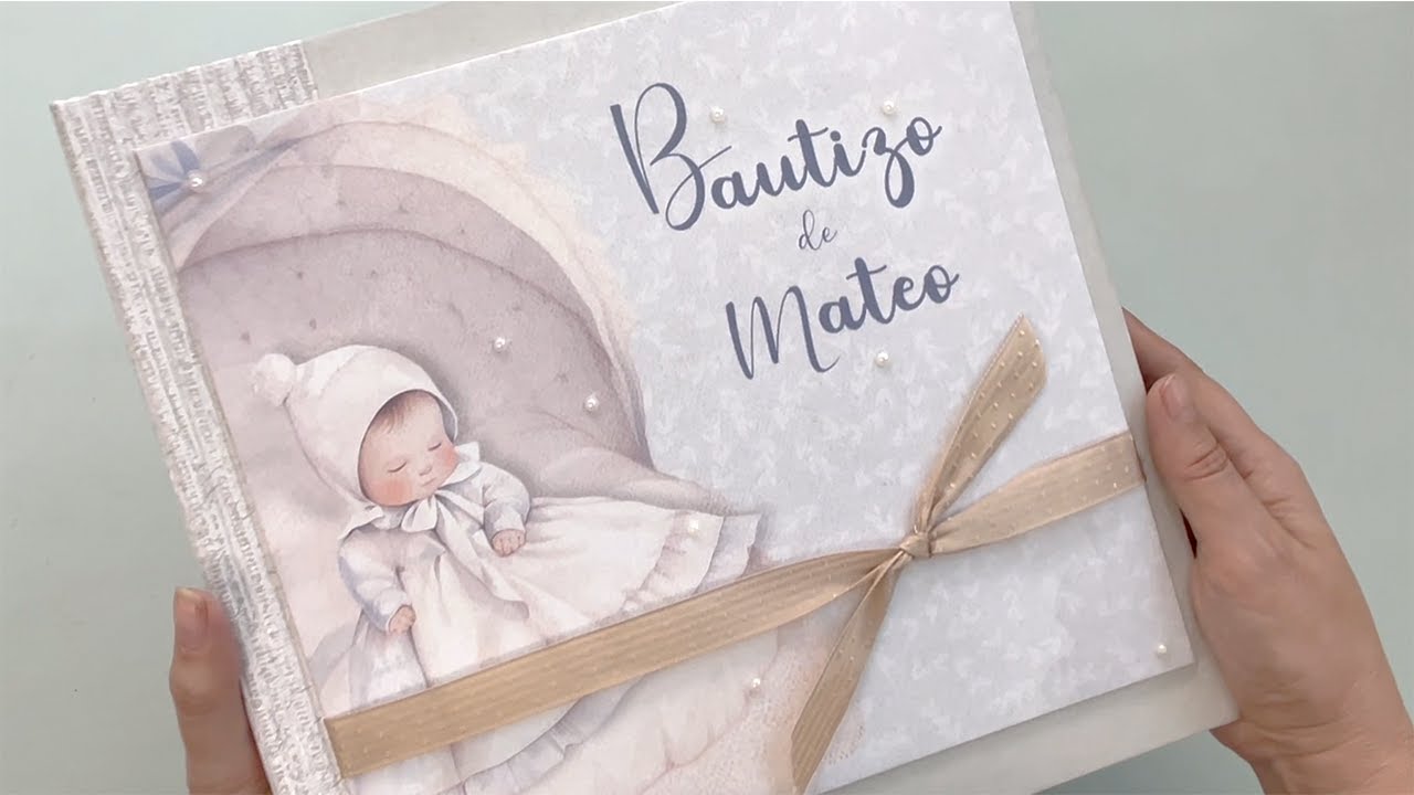 Foto álbum de bautizo para Mateo / scrapbooking