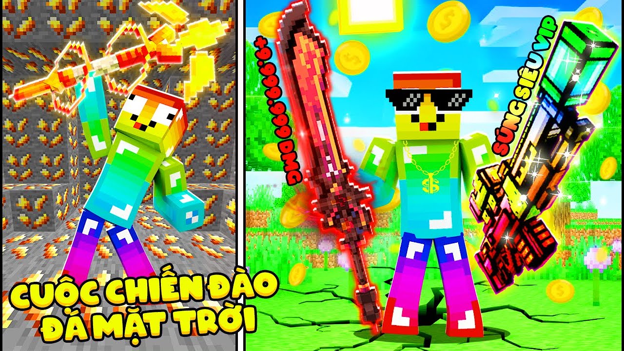 MINI GAME : CUỘC CHIẾN ĐÀO ĐÁ MẶT TRỜI ** NOOB NÂNG CẤP SÚNG VIP TỪ ĐÁ MẶT TRỜI