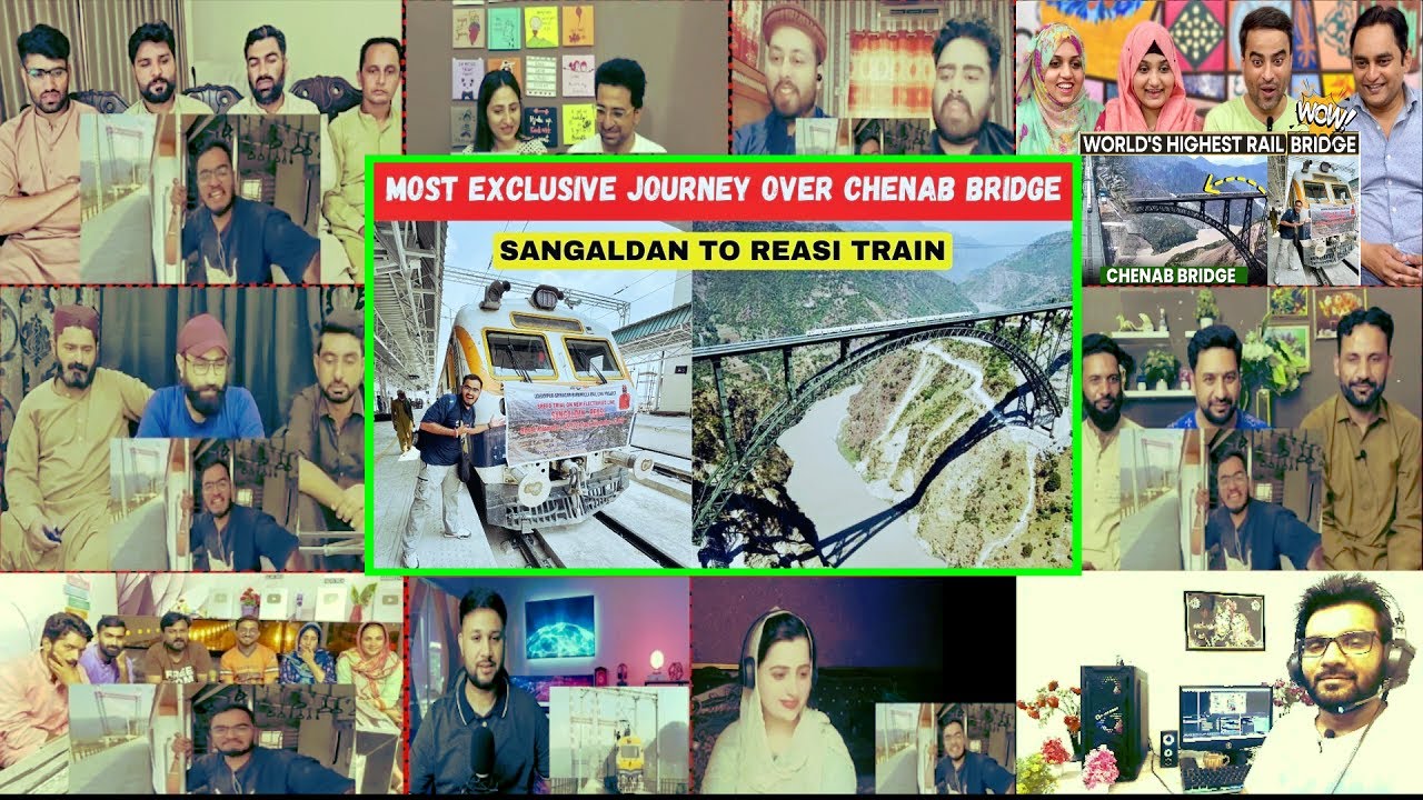 दुनिया के सबसे ऊंचे Chenab Rail Bridge पर पहली ट्रेन यात्रा | PAK REACTS to Reasi to Sangaldan Train